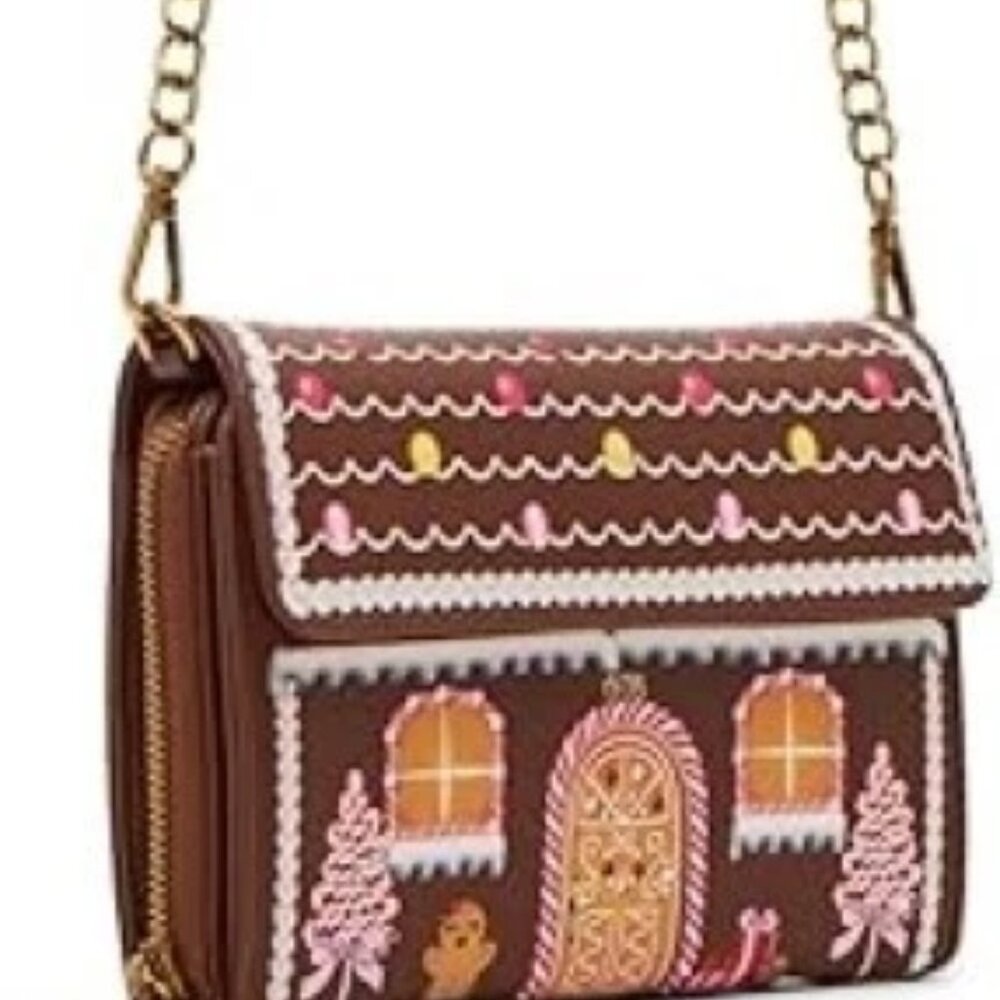 Betsey Johnson Kitsch Baking Spirits Bright Christmas Gingerbread Wallet WOC NWT - Picture 3 of 13